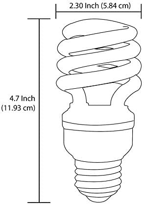 Sunlite 00688 -su mini lâmpada CFL em espiral, 23 watts, base média, 10.000 horas de vida útil, UL listada, 1 pacote, 41k - White