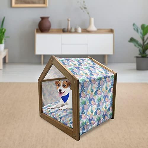 Casa de cães de madeira de flor de flor, cor de madeira de cor, de cor grande e pequena e pequena e pequena e pequena e pequena