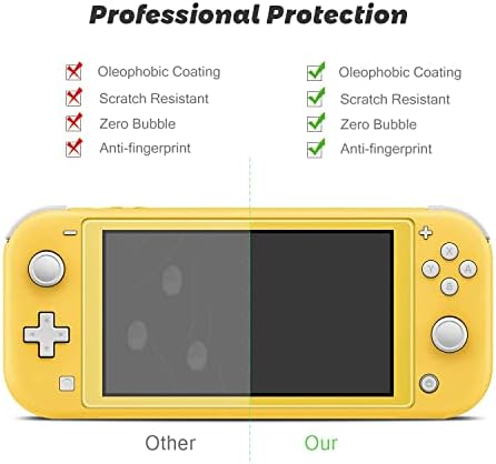 Protetor de tela Tentoki [2 pacote] compatível com Nintendo Switch Lite Modelo 5.5 '' 2019, filme de proteção de vidro temperado