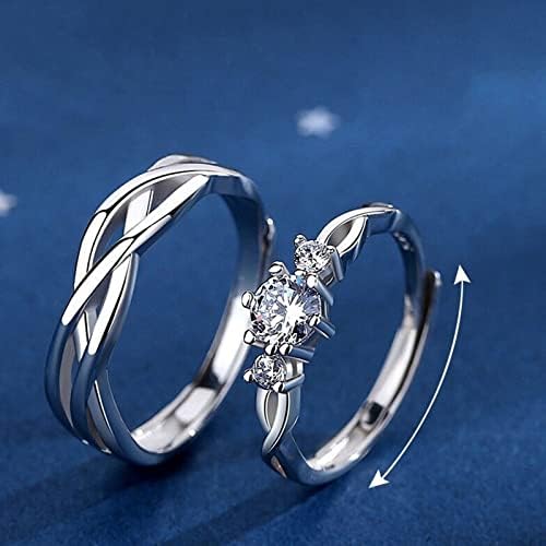 Rings retenção unidos anéis abertos Tamanho ajustável Casal, vestindo anéis de dia dos namorados anéis de anéis