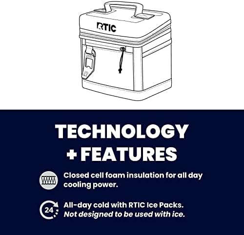 RTIC 15 pode todos os dias mais frios e macios de resfriamento isolado portátil para almoço, praia, bebida, bebida, viajar,