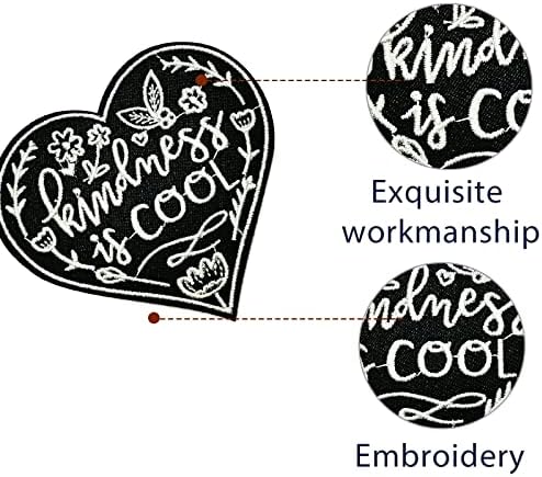 Wikineon Ferro em remendo bordado, Punk Cool Black Heart Patch - Aplique bordado Distintivo Ferro/costurar em acessórios de roupas DIY, perfeito para mochila, roupas, chapéus e jeans