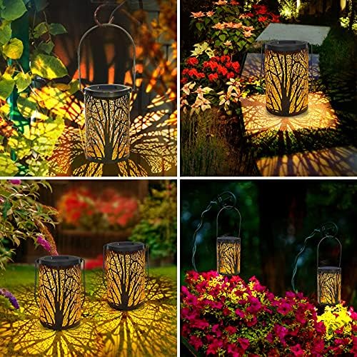 Lâmpadas externas de lanterna solar de Deaunbr para atmosfera decorativa pendurada no jardim lanterna de lanterna cilíndrica