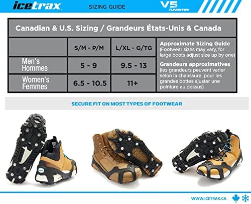 ICETRAX V5 Gelo, fáceis de substituir espinhos, garras de gelo para sapatos e botas, dedo do pé, salto refletivo
