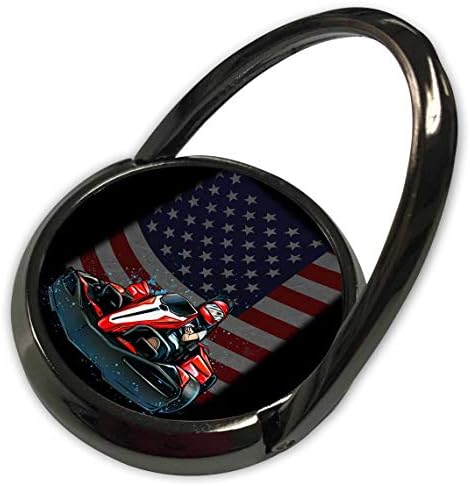 3drose Sven Herkenrath Karts - Funny Go Kart Racing Kart Speed ​​com o patriotismo de bandeira dos EUA - anel de telefone