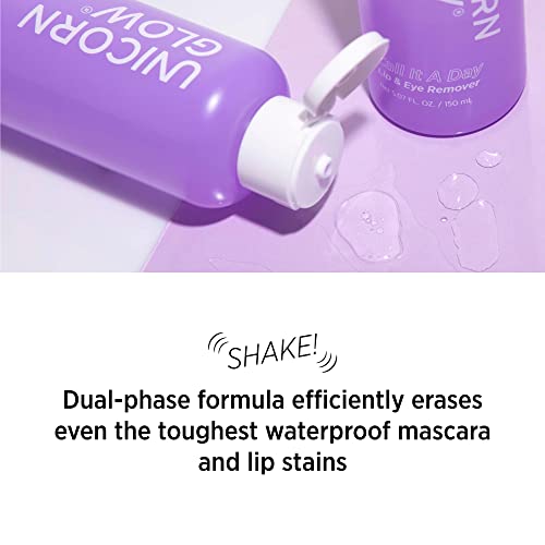 Unicorn Glow Makeup Limping Wipe 50 Count + Removedor de maquiagem para lábios e olhos sem óleo