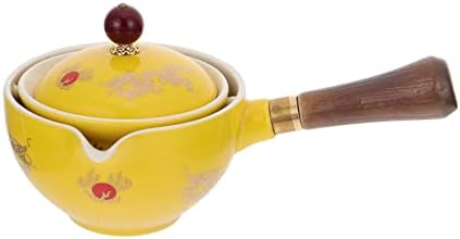 Quintal de chá de chá vintage conjunto de cerâmica com alças laterais fabricante de chá de porcelana 360 graus rotação tupot