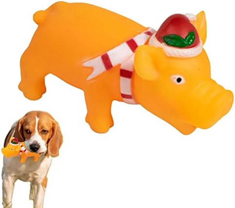 2pcs Toys de cachorro Pig Squeaker, Squeaker Toys Dog Toys Chew Toys Com Sound Christmas Grujing Pig Dog Toy Christmas Auto-jogo Toy Squeeze para morder