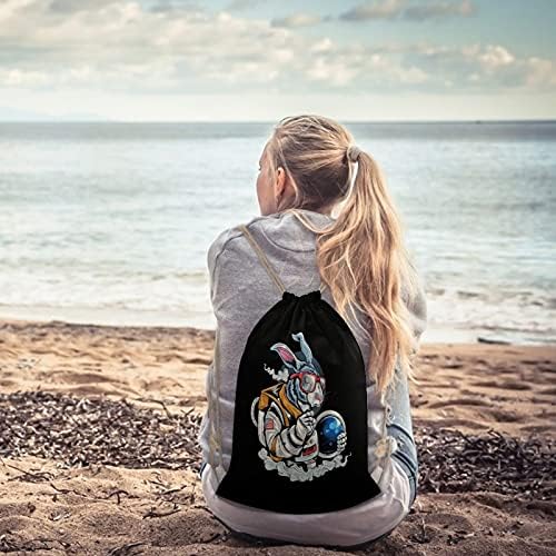 Astronaut Rabbit Hipster Canvas Backpack Backpack Simple Style Bag Tote Daypack para Gym Beach Sport