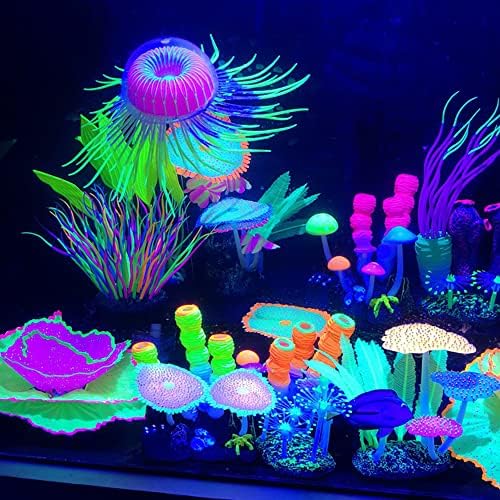 Danmu 1pc de efeito brilhante coral artificial, decoração de coral de aquário, ornamentos de coral, ornamentos de plantas para