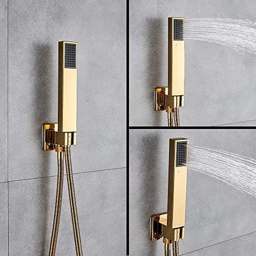 Sistema de chuveiro de luxo de torneiras, banho de chuveiro de chuva dourado Torneira de banheira montada na parede Misturadora