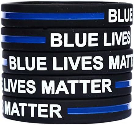 Blue Lives Matter pulseiras com linha azul fina