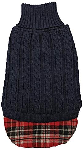 Moda Pet/Cable Knit Sweater/Marinha/grande