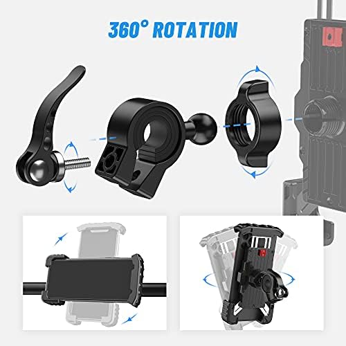 Tisouhome, suporte para montagem por telefone de bicicleta, motocicleta 360 Rotation Bicycle Phone Portador de telefone