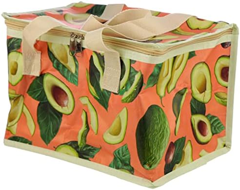 Puckator tecida Cool Bag Lunch Box-Avocado Design, Multi, altura 20,5cm Largura 29cm De profundidade 20cm