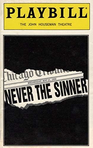 Jason Bowcutt Never the Sinner Michael Solomon/John Logan/Leopold e Loeb 1998 Off-Broadway Playbill