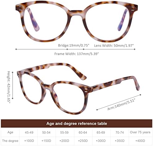 Doovic Blue Light Bloqueando óculos de leitura para mulheres Padrões de moda Os leitores de computadores anti oculares