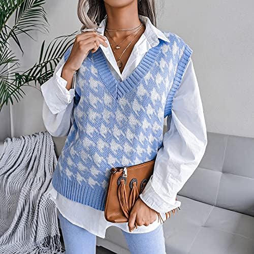 Suéteres de queda de nokmopo para mulheres colegas de colégio casual coletor de malha solta moda de gola em V