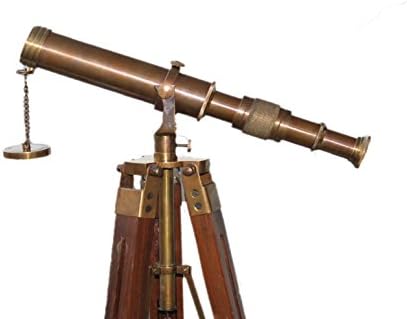 Telescópio de viagens de Handicraft 10 Parijat com telescópio de latão vintage de tripé estável no telescópio de suporte de