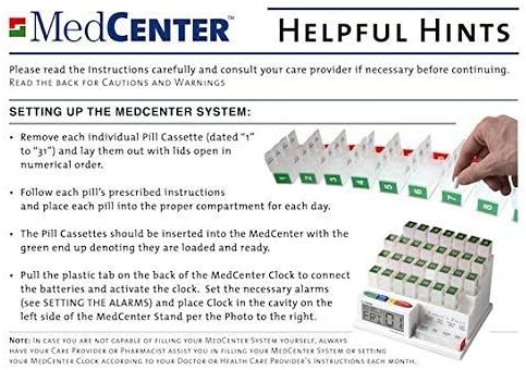O organizador mensal original de comprimidos com 31 caixas de comprimidos pelo MedCenter