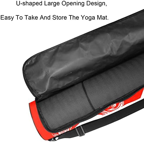 Saco de transportadora de tapete de ioga vermelha de unicórnio com alça de ombro de ioga bolsa de ginástica Bolsa de praia