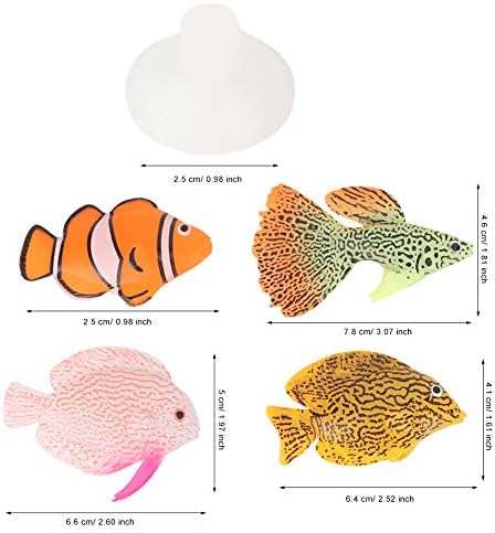 Ueohitsct 4pcs aquário tanque de peixes luminosos silicone artificial falsa paisagem decoração de ornamento