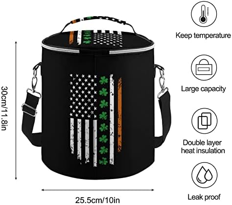 Irlanda American USA Flag Shamrock para a bolsa de caixa de cooler reutilizável à prova de vazamentos do dia de São Patrício para o
