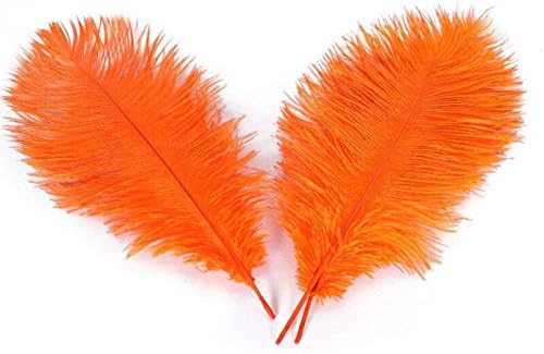 Zamihalaa 10-200pcs/lotes laranja penas de avestruz 15-70cm Penas diy para artesanato carnaval festas de halloween decorações de casamento de jóias-40-45cm 16-18 polegadas-10pcs