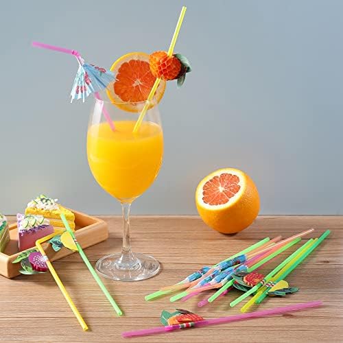 [100 PCs] Fruta Cocktail Drink Umbrella Streds - Partida descartável Drink guarda