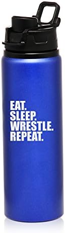 MIP 25 oz de alumínio Sports Water Travel Bottle Eat Sleep Wrestle Repetir