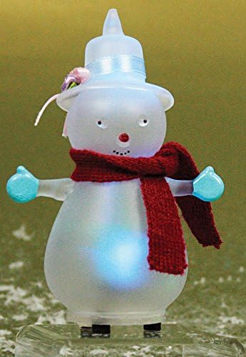 Boman de neve de vidro fosco iluminado com lenço de malha de natal decoração de férias coloridas LED LUZES - 5 polegadas…