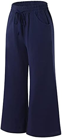 3x leggings para mulheres calças casuais com bolsos de cordão de cordilhão de algodão de algodão solto cor de mulher sólida