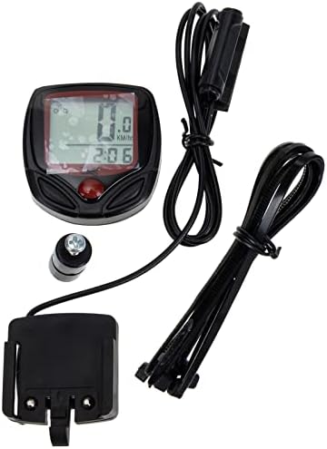Besportble 5Sets Display Professional para Red Mountain Mountain Cycling Cycle Tracer Odômetro preto com acessórios de bateria da estrada Bicicleta LCD Computador de plástico portátil