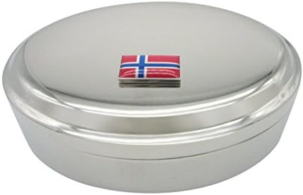 Pingente da bandeira da Noruega Caixa de jóias oval