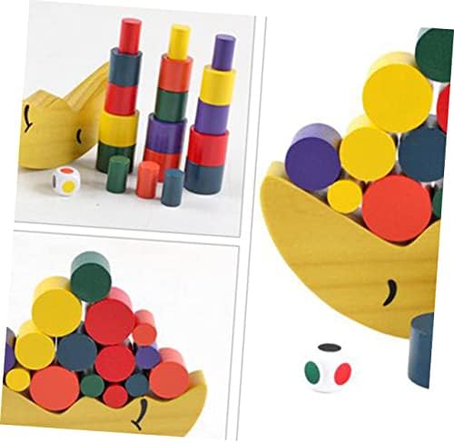 Toyvian para meninas equilibrando brinquedos de tijolos para crianças bambu bambu colorido bloco de construção brinquedos infantis brinquedos de educação precoce bloqueia quebra