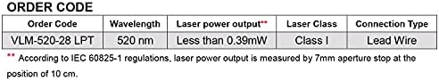 Módulo Laser de Quarton VLM-520-28 GERADOR DE LINHA LASER VERDE LPT