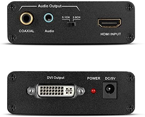Conversor TNP HDMI para DVI com áudio OUT - HDMI para DVI ADAPTOR DE ÁUDIO DA VÍDEO ADAPTOR DE ÁUDIO SPLITTER PARA 3,5 mm Aux auxiliar