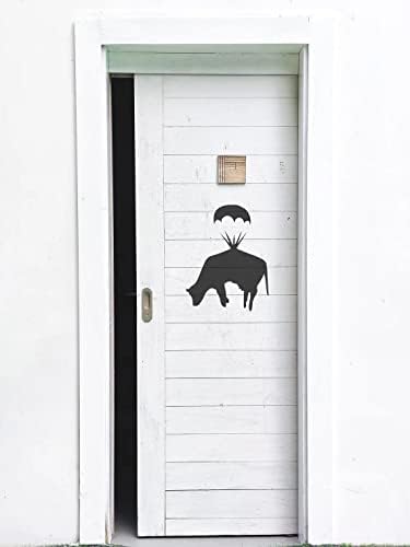 Estêncil de vaca de pára -quedas Banksy para pintura - laser cortado reutilizável 14mil mylar estêncil - Modelo de pintura de arte de parede desenho de estêncil artesanal para piso, parede, estêncil de corte a laser
