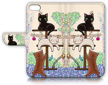 Para iPhone 8 Plus, iPhone 7 Plus, capa de capa de carteira Flip Wallet, A23249 Cartoon Cat 23249