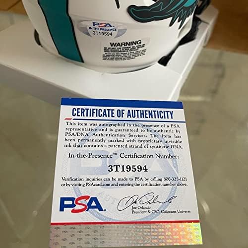 Jerome Baker Miami Dolphins assinou o Mini Capacete Lunar Autografado PSA