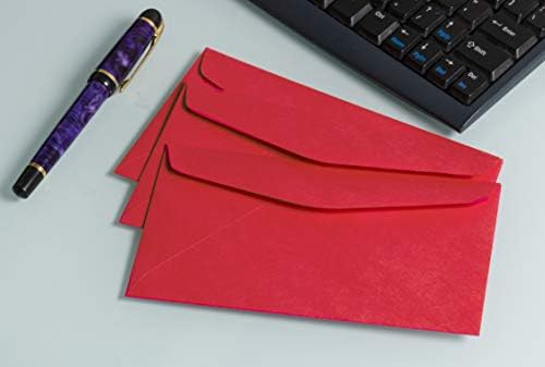 Endoc #6 envelopes de cor vermelha - podem ser usados ​​para cartões 5x6, convites, fotos, graduação, chá de bebê, casamentos, negócios e correspondência - 5 3/8 x 6 1/2 envelopes de vedação gummed - 50 pacote