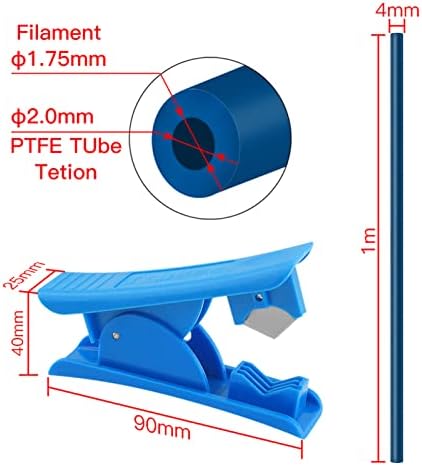 Xixian Bowden tubo, kit de impressora 3D PTFE Tubing Mangueira tubo de mangueira 40cm para filamento de 1,75 mm com cortador de tubo ptfe 2pcs pc4-m6 acessórios pneumáticos 2pcs pc4-m10 de acessórios pneumáticos