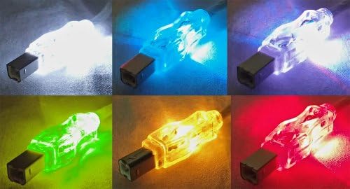QVS Cabo iluminado translúcido USB 2.0 de 6 pés de 6 pés com LEDs multicoloridas