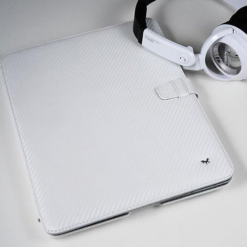 Caixa de couro Zenus iPad 2, Prestige Genuine Carbon Leather Case, White, Genuine Leather Z318IP2