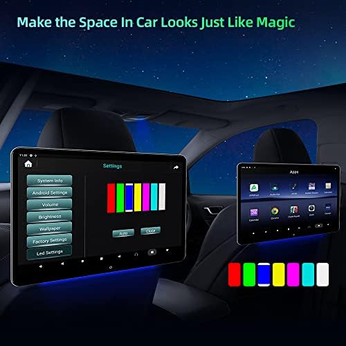 Xtrons Android 11 CAR TV TV para banco traseiro, Monitor de apoio à tela do carro do carro de carro de toque IPS de 14