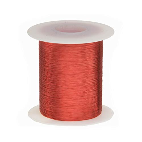 Fio de ímã, fios de cobre esmaltados pesados, 35 awg, 2,5 lb, 24728 'comprimento, 0,0067 de diâmetro, vermelho