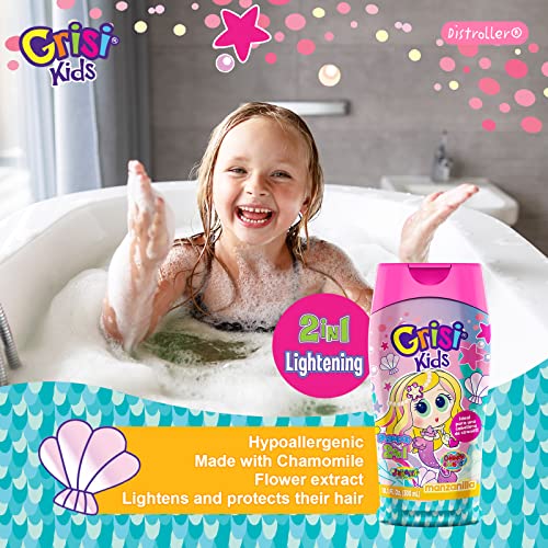 Grisi, Kids Shampoo 3 em 1: shampoo, condicionador e lavagem corporal paraben livre hipoalergênico 2 pacote de 10,1 fl oz por
