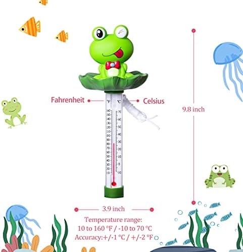 Termômetro de piscina flutuante com desejo de Doli, termômetro de água da lagoa com barbante, termômetro de piscina de bebê,