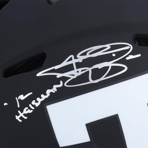 Johnny Manziel Texas A&M Aggies autografou o Riddell Eclipse Speed ​​Alternate Speed ​​Helmet com a inscrição Heisman 12 - Capacetes da faculdade autografados