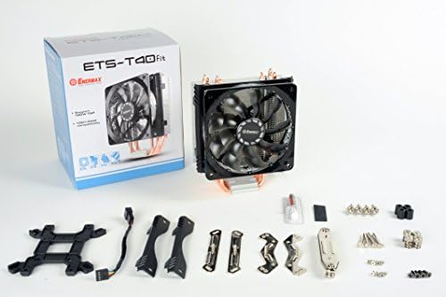 Enermax Ets-T40 FIT Excelente desempenho de refrigeração CPU CPU 200W Intel/AMD 120mm Fan-Black/Silver, Ets-T40F-TB